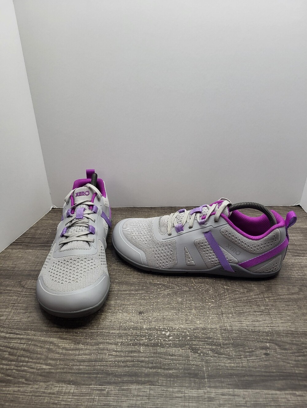 Xero Shoes Prio Neo Barefoot Minimalist Sneaker Grey Purple Womens Size 9.5